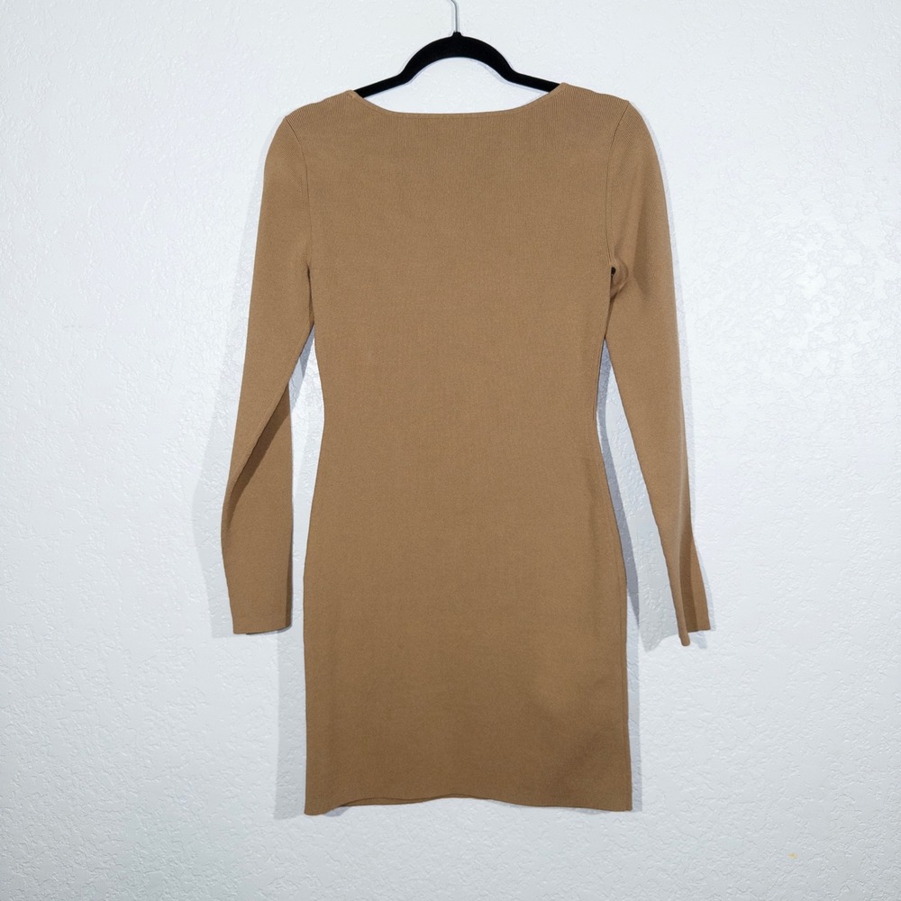 New Aritzia Babaton Camel Tan Rego Sculpt Knit‎ Dress Size Medium - Picture 7 of 8